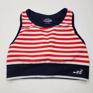 BCG Low Support Sports Bra‎ Red White Blue Striped Size Small